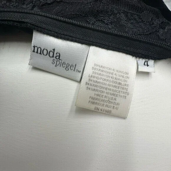 Vintage Moda Spiegel 4 Lace Gown 90s High Neck Black Velvet Y2K Formal Dress - Picture 8 of 12